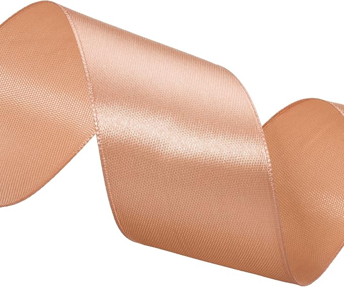 ATRBB 25 Yards 1-1/2 inch Wide Satin Ribbon Perfect for Wedding,Handmade Bows and Gift Wrapping(Mocha Mousse)