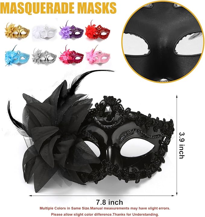 Masquerade Mask for Women Venetian Halloween Carnival Masks for Party Prom Ball