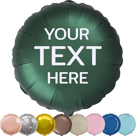 Сustom Balloons Name Personalized foil Balloon Round 19 inch Satin and Glossy Colors Any Text Gift Idea Surprise Customizable Birthday Wedding Anniversary Party Decoration Gifts Surprise