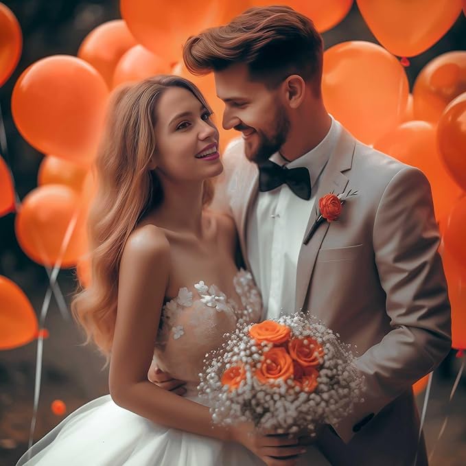 130PCS Orange Balloons, Latex Balloons Different Sizes 18/12/10/5 Inch, Helium Balloons with Ribbon, Party Balloon Set for Birthday Wedding Graduation Anniversary Baby Shower Decorations.