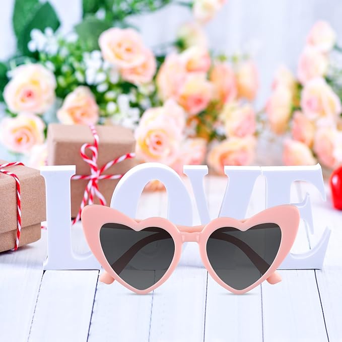 12 Pack Bachelorette Sunglasses Heart Shaped Sunglasses Vintage Heart Glasses for Women Wedding Party Decor