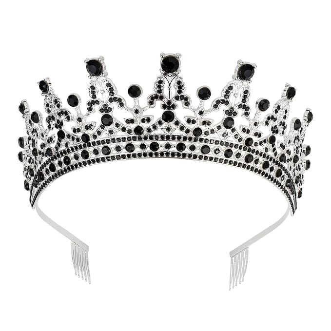 COCIDE Black Tiaras and Crowns for Women - Queen Crown Princess Tiara for Girls - Rhinestones Party Bridesmaids Wedding Halloween Costume Cosplay Gift