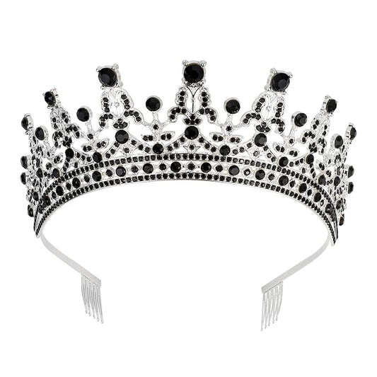 COCIDE Black Tiaras and Crowns for Women - Queen Crown Princess Tiara for Girls - Rhinestones Party Bridesmaids Wedding Halloween Costume Cosplay Gift