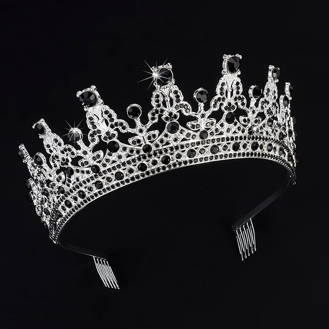 COCIDE Black Tiaras and Crowns for Women - Queen Crown Princess Tiara for Girls - Rhinestones Party Bridesmaids Wedding Halloween Costume Cosplay Gift