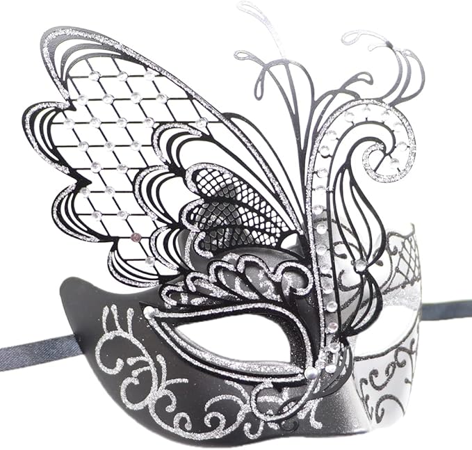 Coolwife Couples Masquerade Masks Metal Venetian Mardi Gras Party Evening Prom Costume Mask