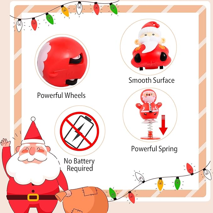 Small Pull Back Toy Cars Set,12 PCS Mini Racing Vehicles for Holiday Birthday Party Favors,Goodie bag Stuffers,Classroom Prizes,Bulk Toys for Kids(Christmas Santa,Xmas Tree,Snowman Design Pop Up Toys)