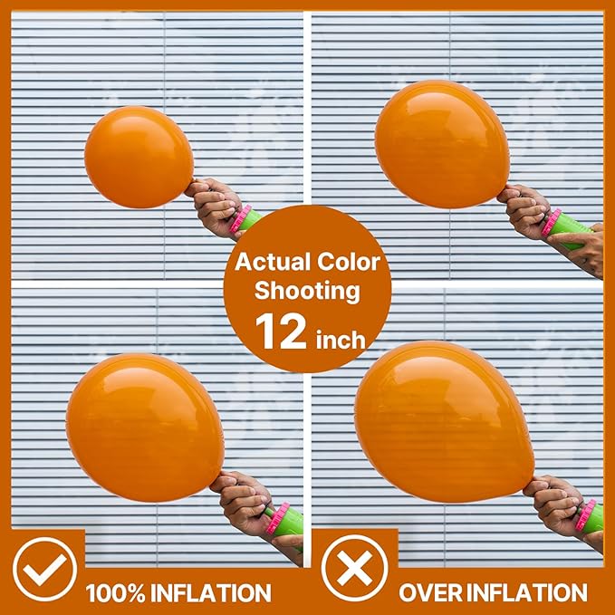 PartyWoo Burnt Orange Balloons 100 pcs Orange Balloons Different Sizes Pack of 36 18 12 10 5 Inch Terracotta Balloon Garland Arch Kit for Thanksgiving Halloween Fall Party Decorations Orange-F53