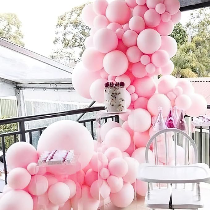 PartyWoo Light Pink Balloons 85 pcs Different Sizes of 18 12 10 5 Inch Pastel Baby Pale Pink Balloon Arch Kit Garland for Baby Shower Valentine's Day Princess Birthday Party Decorations Pink-Q05