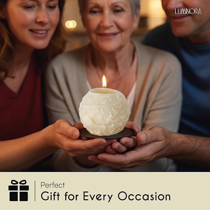 LUMINORA Unique Spiral Scented Candle | Hand-Crafted Soy Decorative Candle with Mesmerizing Spiral Burn, Twisted Wave Design & Premium Gift Box | Winter White | Vanilla Scent |
