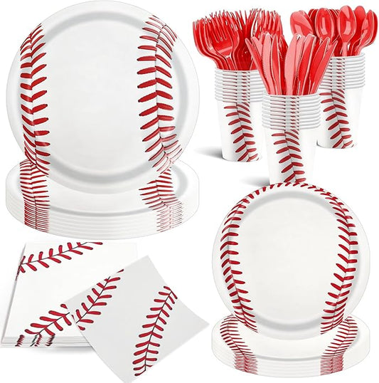 140 Pcs Baseball Party Supplies Bundle Paper Plates Napkins Baseball Themed Birthday Party Supplies Decorations Baseball Favors For Girls Serves 20 Guests