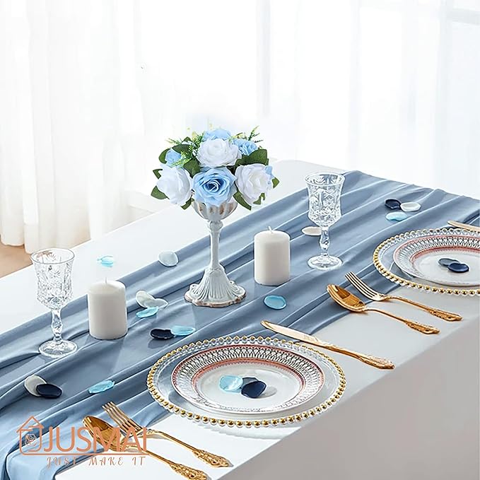 Artificial Flowers Ball 4 Pcs Light Blue White Flowers Wedding Table Centerpiece Table Decorations Flower Arrangement for Table Flowers centerpieces Wedding Flowers Wedding centerpieces