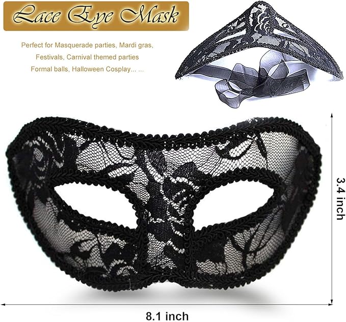 MYMENU Masquerade Mask for Couples Women Metal Rhinestone Venetian Party Evening Prom ball