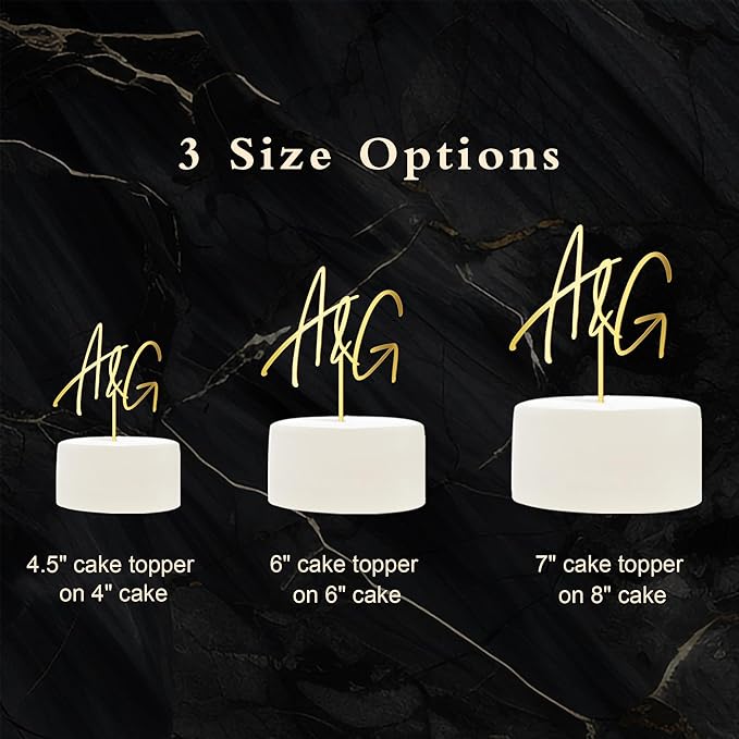 Personalized Wedding Cake Topper Custom Bride Groom Name Initials Cake Decoration Engagement Cake Topper in Acrylic (Stadella)