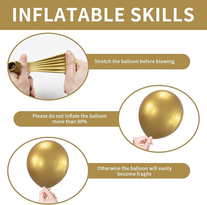 Labeol Metallic Gold Balloons Different Sizes 139PCS 18/12/10/5 Inch Chrome Gold Balloon Garland Arch Kit Quality Latex Balloons Gold Decorations for Wedding Party Birthday Graduation Baby Shower