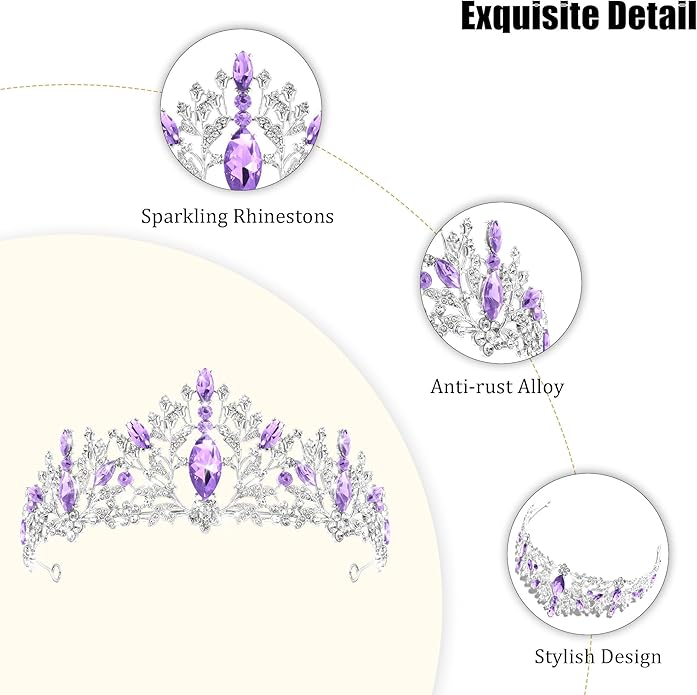 TAROSE Crowns for Women and Girls, Queen Crystal Gold Silver Tiaras with White Rhinestone and Combs, Goddess Crown for Wedding Bride Birthday Princess Bridal Shower Hair Accessories for Women