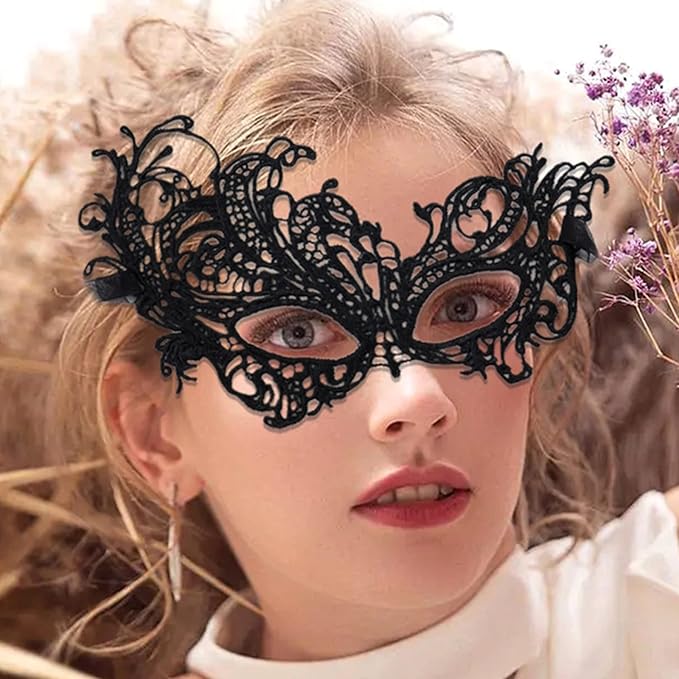 JOYFISCO Masquerade Mask for Women Metal Mask Shiny Rhinestone Venetian Party Prom Ball Bar Halloween Costume Accessory