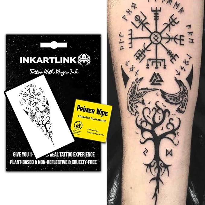 INKARTLINK Semi Permanent Temporary tattoos, niche unique tattoos, realistic tattoos, waterproof and non-reflective, exquisite packaging, unique design (Ancient Symbols 2)