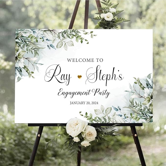 Personalized Engagement Welcome Sign, Engagement Party Sign, Engagement Decor, Engagement Decorations, Engagement Sign, Engaged Sign, Engaged Welcome Sign UNIPROSIGNS #12, Version-12