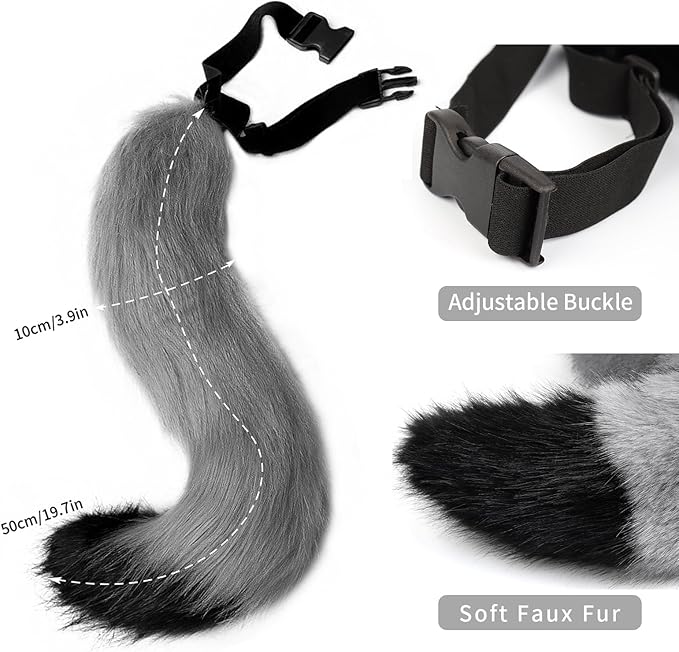 Faux Fur Fox Costume Tail Cosplay Halloween Christmas Party Costume One Size