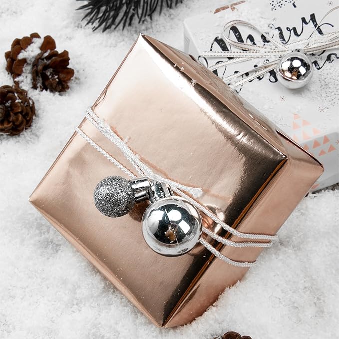 WRAPAHOLIC Christmas Wrapping Paper Set - Rose Gold and Pink Holiday Design with Metallic Foil Shine Wrapping Paper Bundle with Gift Bow & Ribbon & Tag & Sticker
