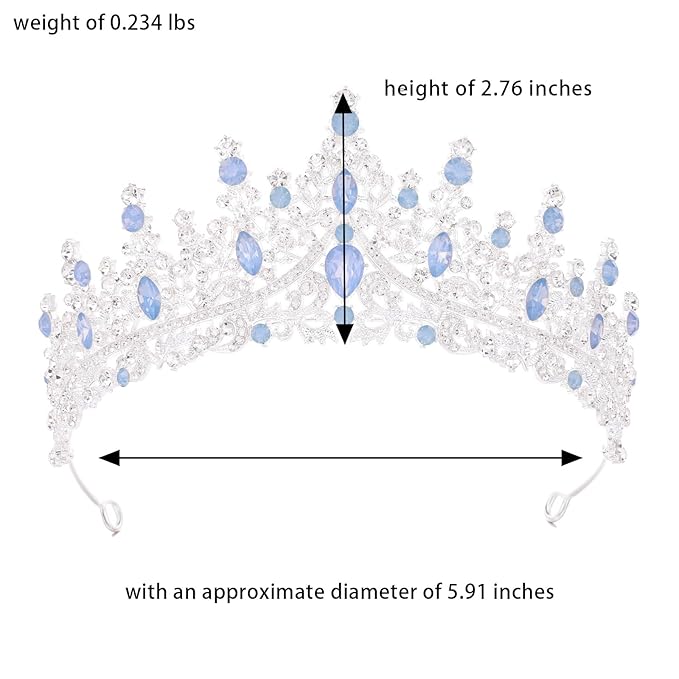 Baroque Tiara for Women Crystal Queen Crowns Rhinestone Princess Tiaras for Girl Wedding Headband for Bride Hair Accessories for Halloween Costume Birthday Party Prom Mother's Gifts