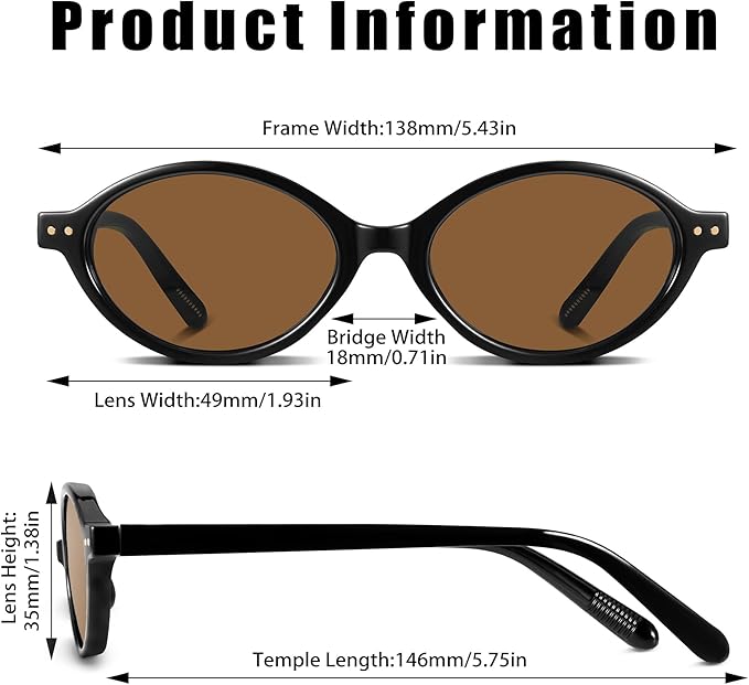 GRFISIA Retro Oval Sunglasses Womens Small Trendy Sun Glasses Sunnies UV400 Protection