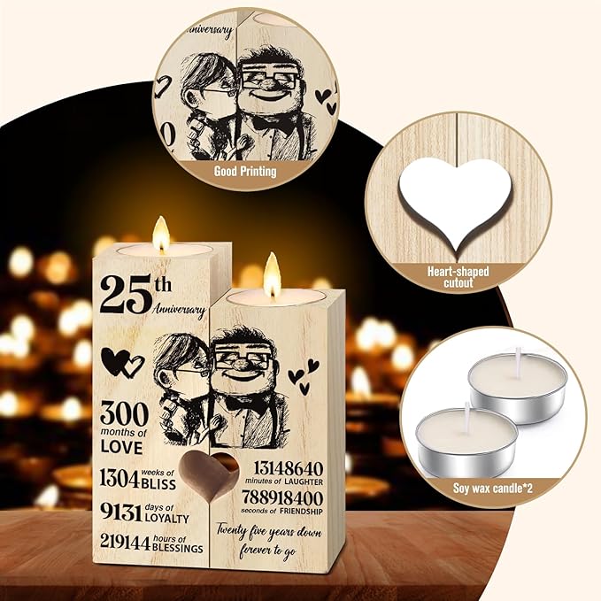 25th Anniversary Wedding Gifts for Couple,25 Years for Wife Husband, Silver Wedding Gifts for Her Him Couples, Decoration