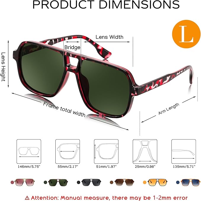 FEISEDY Retro Square Aviator Sunglasses Women Men 70s Vintage Trendy Plastic Frame Sun Glasses B4158