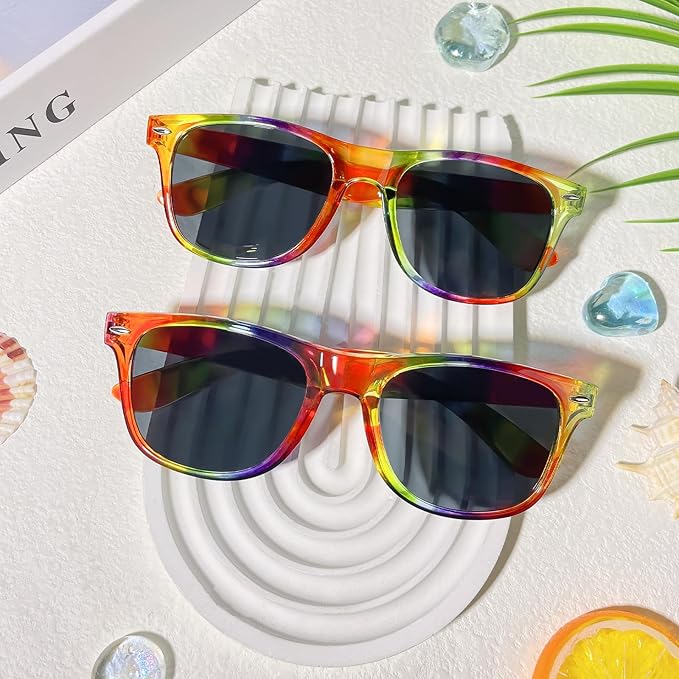 Pibupibu Neon Colors Party Favor Supplies Unisex Sunglasses Pack of 8