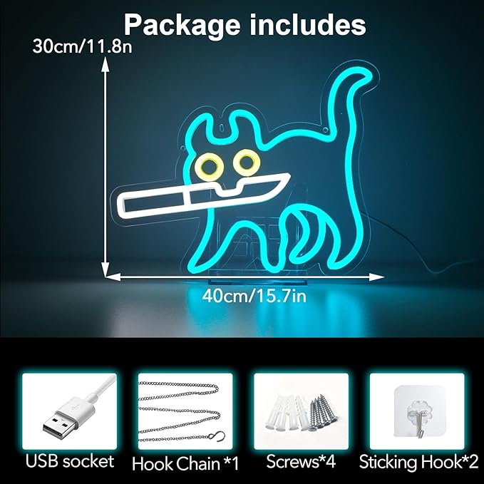 Cat Neon Sign Funny Room Decor Sign Cat Decor For Kitchen Cat Room Decor For Girls Bedroom Home Living Room Gifts For Cat Lovers Kids Night Light