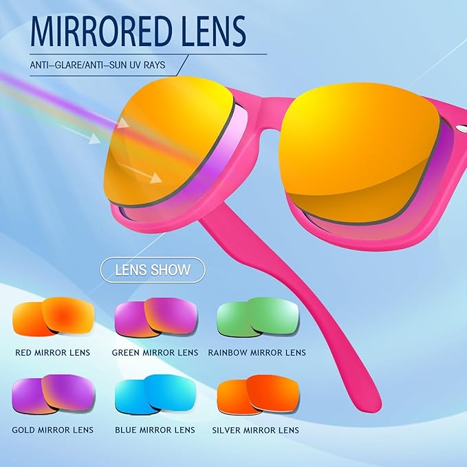 Pibupibu 10/20 Pack Neon Sunglasses for Women Men Bulk, Wholesale 80s Retro Colorful Mirrored Party Glasses Adult Unisex
