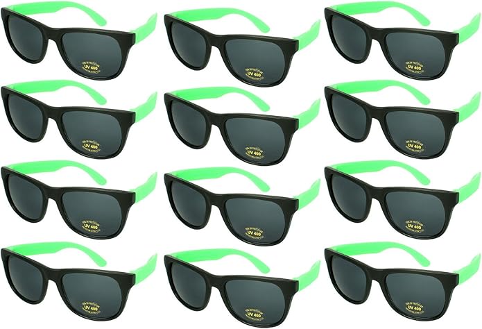 EDGEIWEAR 80s Neon Party Sunglasses for Adult Party Favors with CPSIA certified-Lead(Pb) Content Free