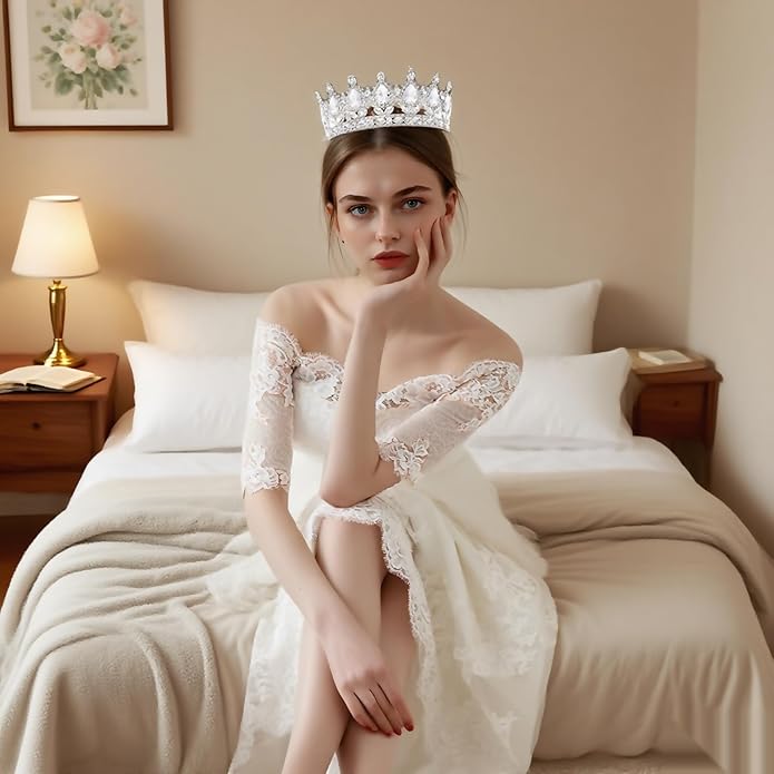 Crown Tiara for Women Queen Crown Rhinestone Wedding Crowns Birthday Tiara Women's Hair Accessories Costume Party Halloween Decor Prom Gifts