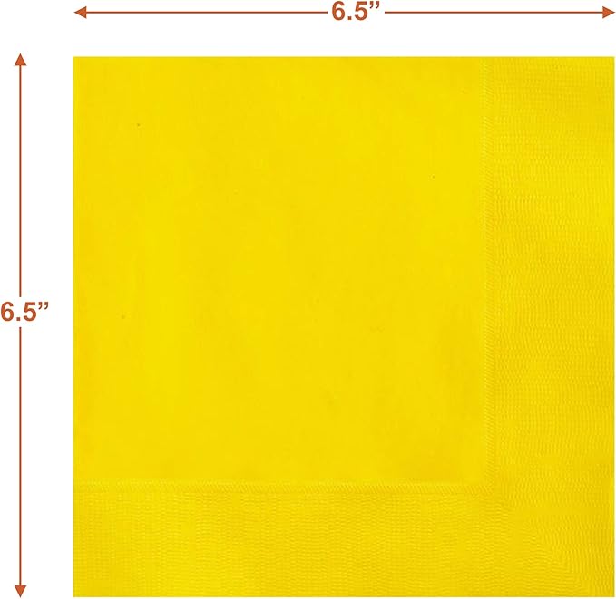 Sunflower Yellow Paper Dinner Plates and Luncheon Napkins, Lemon Party Supplies and Summer Table Decorations (Serves 16)