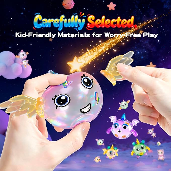 DIY Balloon Craft Kit, Sticker Decorated Balloons Toy for Kids, Rocket Air Pump Fun with Balloon Monster Pals,Birthday Gifts for Girls Boys
