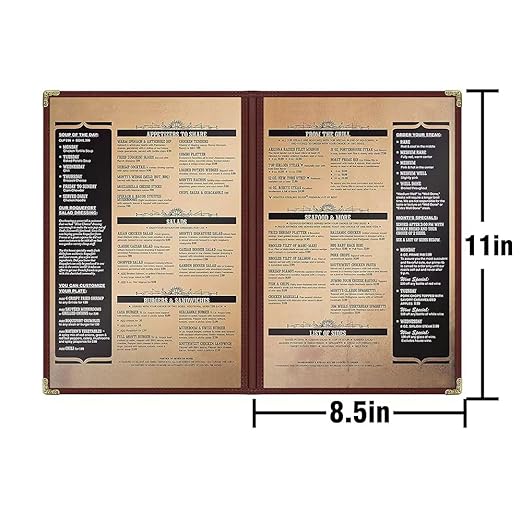Goodsmart Restaurant Menu Covers - 25 Pack Burgundy 8.5" x 11", 2-Page/4-View, Side-Loading Vinyl Menu Holders, Clear Sleeves, Double-Stitched Edge, Leather-Style Café Menu Covers with Gold Corners