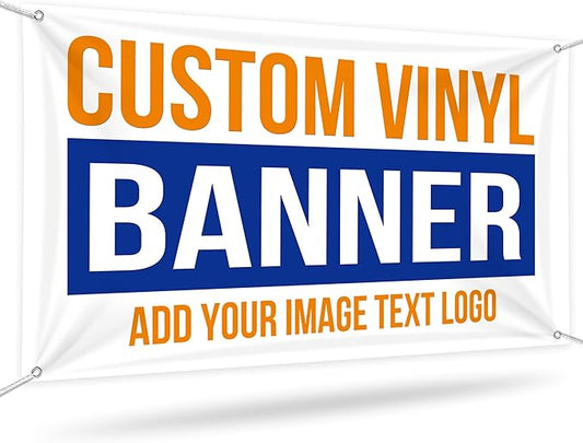 Custom Vinyl Banners And Signs Customize for Business Event Outdoor, Personalized Banner Customize Full Color Photos Text, Customized banner Decoration for Birthday Party Graduation Wedding 5'x12'