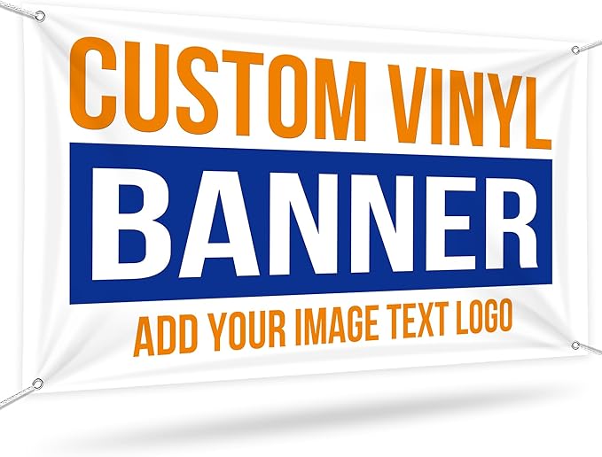 Custom Vinyl Banners And Signs Customize for Business Event Outdoor, Personalized Banner Customize Full Color Photos Text, Customized banner Decoration for Birthday Party Graduation Wedding 3'x15'