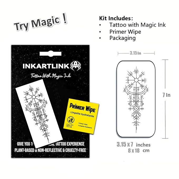 INKARTLINK Semi Permanent Temporary tattoos, niche unique tattoos, realistic tattoos, waterproof and non-reflective, exquisite packaging, unique design (Ancient Symbols 1)