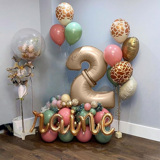 Nude Number Balloons for Boys Girls, 40inch Large Tan Number 6 Foil Mylar Helium Balloons, Self Inflating Apricot Number Balloons 0-9 for Men Women 6th 60th Birthday Anniversary Party Decoration
