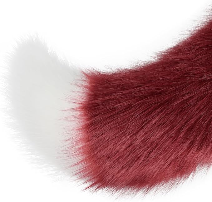 Adolala Faux Fur Wolf Fox Tail with Adjustable Elastic Belt Halloween Cosplay Costume Accessory