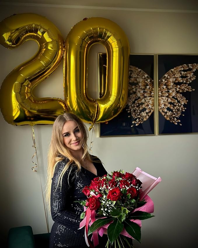Gold Mylar Balloons - 40 inch Number 100, Gold Foil Balloon for 100 Birthday Party & Anniversary Celebrations