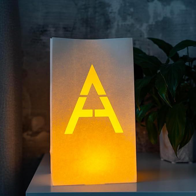 Light Up Letter A - Luminary Bags Perfect for Personalized Happy Birthday Banner, Proposal Decorations, Engagement Party Decorations and Congratulations Banner for Your Loved One