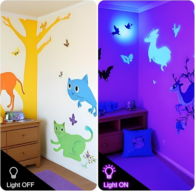 T-SUN 30W LED Black Lights, Blacklight Flood Lights with Plug, IP66 Waterproof Black Light for Glow Party, Halloween Decorations, Fluorescent Poster, Body Paint, Bedroom, Neon Glow, Aquarium
