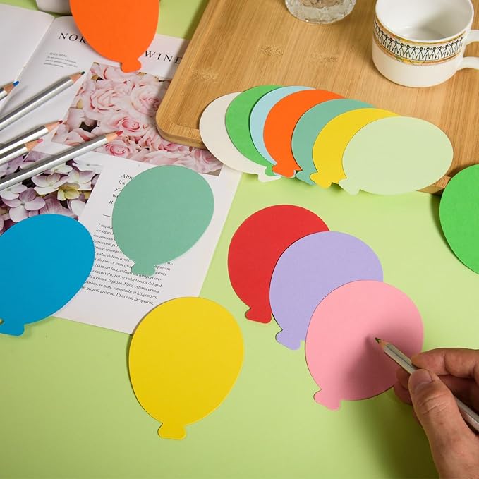 360 Pcs Balloons Paper Balloon Cutouts 3.9 Inch Assorted Colors Die-Cut Hot-Air Balloon Shapes for Classroom Bulletin Boards, DIY Crafts, Party & Office Decoration