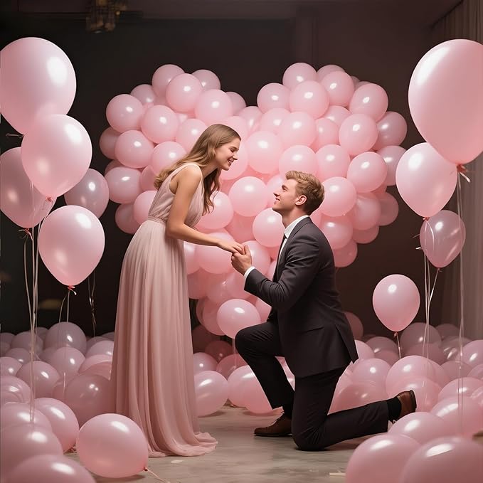 KAWKALSH Light Pink Balloon 12 Inch, 110pcs Latex Party Balloons Helium Bright Color for Birthday Baby Shower Wedding Party Supplies Arch Garland Decoration
