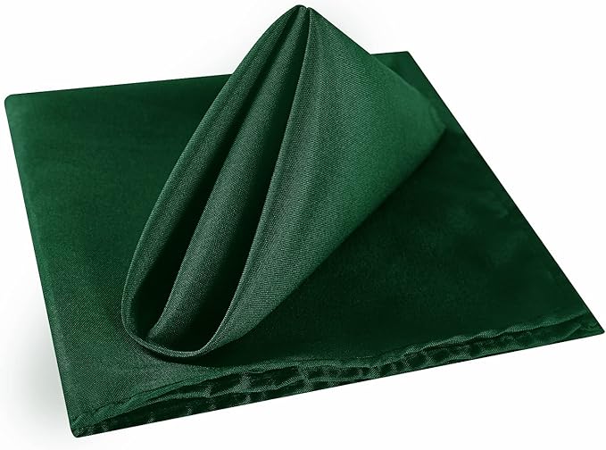 Cloth Napkins 17x17 inch Washable Polyester Dinner Napkins Soft Table Napkins for Wedding Party Dining Banquet(Hunter,50PCS)