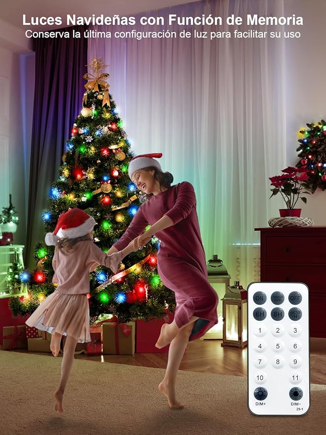 1000 LED Color Changing Christmas String Lights, 328FT Warm White Multicolor Outdoor Fairy Lights with Remote, Timer, Memory, 8 Modes, Waterproof Christmas Tree Lights for Bedroom Patio Party