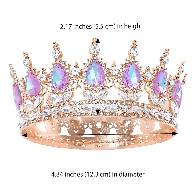Queen Crown for Women Crystal Tiara for Girl Rhinestone Wedding Headband for Bride Hair Accessories for Costume Birthday Party Prom