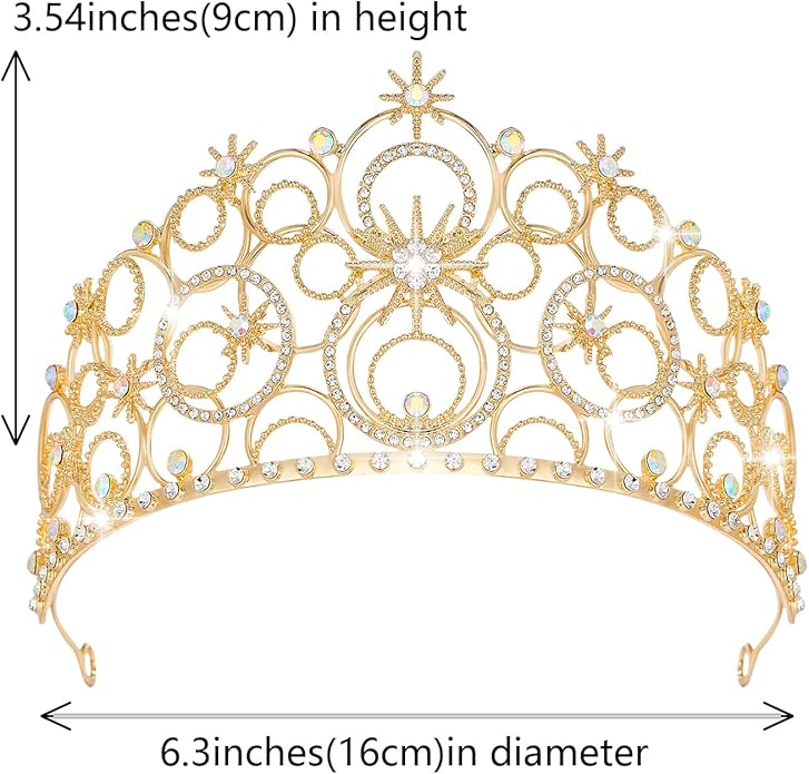 Crystal Crowns for Women, Crystal Bubble TiaraBride Royal Queen Headband Princess Headpieces for Women Bridal Wedding Prom Birthday Party Crowns